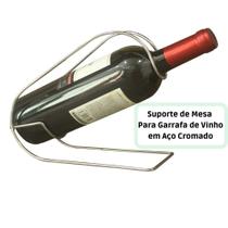 Suporte de Mesa para Garrafa de Vinho em Aço Cromado