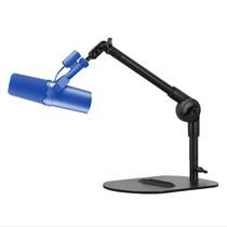Suporte de Mesa para Microfone com Base de Ferro, Haste Girafa Ajustável e Rosca 3/8 P/ Podcast, Estúdio e Lives
