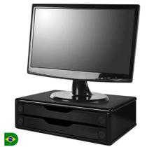 Suporte de Mesa para Monitor Com 2 Gavetas Resistente Preto Souza