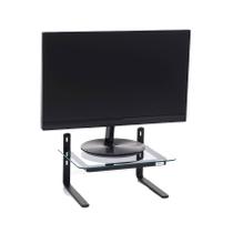 Suporte de Mesa para Monitor Office em Vidro e Base em Aço