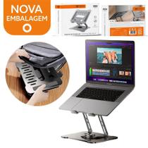 Suporte de Mesa para Notebook Alumínio Ajustável 360 Rotação Hrebos SU223 Ergonômico Portátil