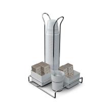 Suporte De Mesa Para Sachê Com Porta Copos - Stolf Branco