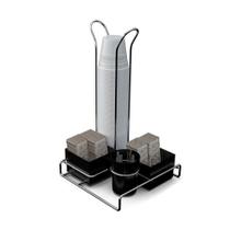 Suporte De Mesa Para Sachê Com Porta Copos - Stolf Preto