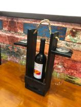 Suporte de Mesa para vinho e Taças Rústico