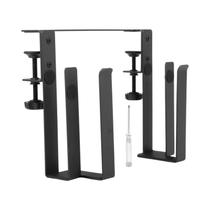 Suporte De Metal Ajustável Para Laptop 2 Em 1 Montagem Lateral De Mesa Sem Perfuração Para