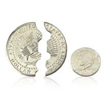 Suporte de metal dobrável de meio dólar Magic Trick Bite Coin Suporte de metal dobrável de meio dólar Magic Trick Bite Coin