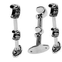 Suporte De Metal Varão Duplo 28Mm E 19Mm Cromado 04 Peças