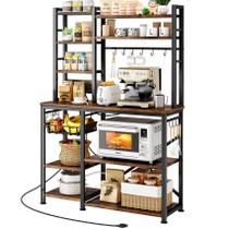 Suporte de micro-ondas Baker Rack SNTD com tomada elétrica e armazenamento Suporte de micro-ondas Baker Rack SNTD com tomada elétrica e armazenamento