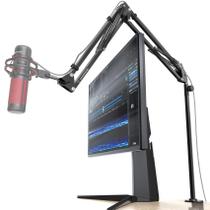 Suporte de Microfone CACENCAN - Braço Articulado Giratório 360° com Suporte de Mesa