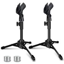 Suporte de microfone de mesa Mictop Portable com suporte de clipe de microfone, pacote com 2