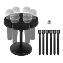 Suporte de microfone Micfuns Multi para 6 microfones com suporte