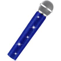 Suporte de microfone Sanwuta Fake Sparkly Bling Strass azul Suporte de microfone Sanwuta Fake Sparkly Bling Strass azul