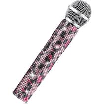 Suporte de microfone Sanwuta Fake Sparkly Bling Strass rosa Suporte de microfone Sanwuta Fake Sparkly Bling Strass rosa
