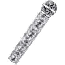 Suporte de microfone Sanwuta Fake Sparkly Bling Strass Suporte de microfone Sanwuta Fake Sparkly Bling Strass