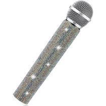 Suporte de microfone Sanwuta Fake Sparkly Bling Strass Suporte de microfone Sanwuta Fake Sparkly Bling Strass