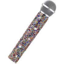 Suporte de microfone Sanwuta Fake Sparkly Bling Strass Suporte de microfone Sanwuta Fake Sparkly Bling Strass
