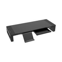 Suporte De Monitor Ajustável Em Altura Com Braço Dobrável, Prateleira De Mesa E Gaveta De