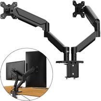 Suporte de Monitor Duplo Articulado Mola Gás 12" a 32" Até 10kg Preto