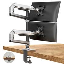 Suporte de monitor duplo ErgoUnion E66 para tela de 17-40" - prata