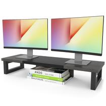 Suporte de monitor duplo Riser WESTREE de madeira/aço para 2 monitores