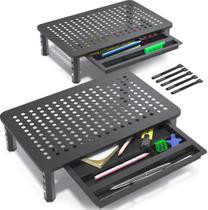 Suporte de monitor EVOOMI Back Saver, pacote com 2 gavetas de metal Suporte de monitor EVOOMI Back Saver, pacote com 2 gavetas de metal