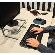 Suporte de Monitor Reliza Office Prata com Vidro Incolor