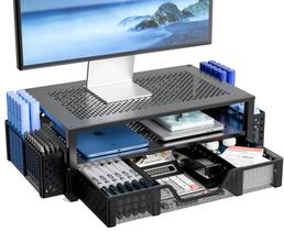 Suporte de monitor Simple Trending de 2 camadas em metal preto