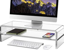 Suporte de monitor Wymexen Acrylic 2 Tier Riser 40/50 cm para iMac PC