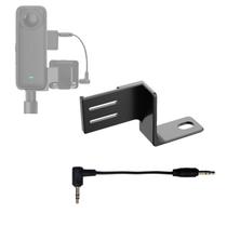 Suporte de montagem do adaptador de microfone para Insta360 X5/X4 com cabo de áudio Suporte de montagem do adaptador de microfone para Insta360 X5/X4 com cabo de áudio