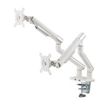 Suporte de montagem em braço com monitor duplo POUT E12 para mesa branco/prateado