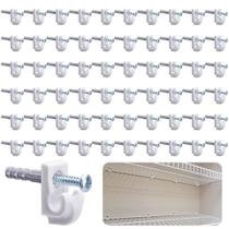 Suporte de montagem Sfcddtlg 60 unidades de clipes de parede de plástico branco