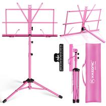Suporte de música K KASONIC 2 em 1 dobrável com clipe de partitura rosa Suporte de música K KASONIC 2 em 1 dobrável com clipe de partitura rosa