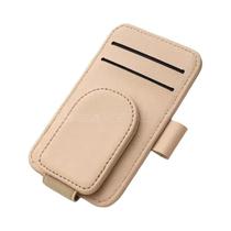 Suporte De Óculos De Sol Para Viseira De Carro Em Couro PU, Estojo Para Óculos De Sol, Porta-cartões