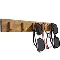 Suporte de óculos de sol Spaceneat Wall Walnut Wood, organizador de 5 slots Suporte de óculos de sol Spaceneat Wall Walnut Wood, organizador de 5 slots
