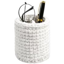 Suporte de óculos HOSROOME para mesa de cabeceira branca forrada de pelúcia