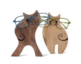 Suporte de óculos Storeindya Wooden Spectacle Holder Cat Couple Suporte de óculos Storeindya Wooden Spectacle Holder Cat Couple