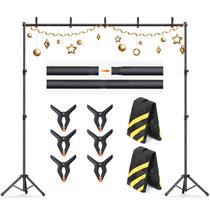 Suporte de pano de fundo Forlogic 10 x 8 pés (3 x 2,4 m) com sacos de areia e clipes