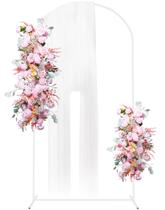 Suporte de pano de fundo Putros Metal Arch 2,2 m branco para casamento