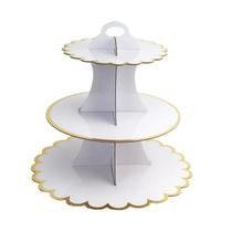 Suporte De Papel Descartável Para Bolos De 3 Camadas Com Impressão a Quente Para Decoração De Festas