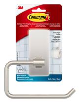 Suporte de papel higiênico Command Satin Nickel resistente à água