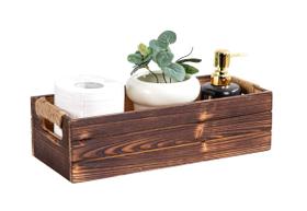 Suporte de papel higiênico decorativo de madeira TIMRIS Rustic Brown