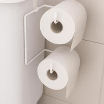 Suporte de Papel Higiênico Duplo para Caixa Acoplada 12,7Cx11,6Lx19,5A cm Resistente e Prático DiCarlo by BSMIX Suporte de Papel Higiênico Duplo para Caixa Acoplada 12,7Cx11,6Lx19,5A cm Resistente e Prático DiCarlo by BSMIX