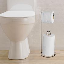 Suporte de papel higiênico em pé preto aramado plug lar moderno, leve e resistente