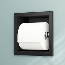 Suporte de papel higiênico embutido Neodrain em aço inoxidável preto fosco