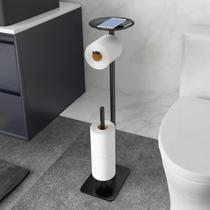 Suporte de papel higiênico FEILERN para piso de banheiro preto