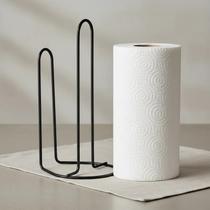 Suporte de Papel Toalha Aramado Preto Porta Rolo de Cozinha Moderno e Resistente