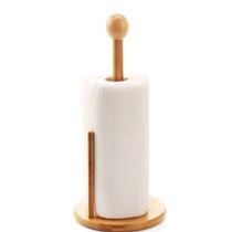 Suporte de Papel Toalha em Bambu Natural Elegância Cozinha