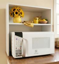 Suporte de parade nicho suspenso com prateleira mdf premium para microondas forno albergoni branco