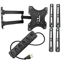 Suporte de Parede Articulado para TV 14 a 55 Polegadas Compatível com Smart TV com Filtro de Linha Kit
