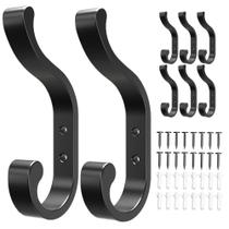 Suporte de parede Coat Hanger, pacote com 8 unidades em alumínio pesado Suporte de parede Coat Hanger, pacote com 8 unidades em alumínio pesado